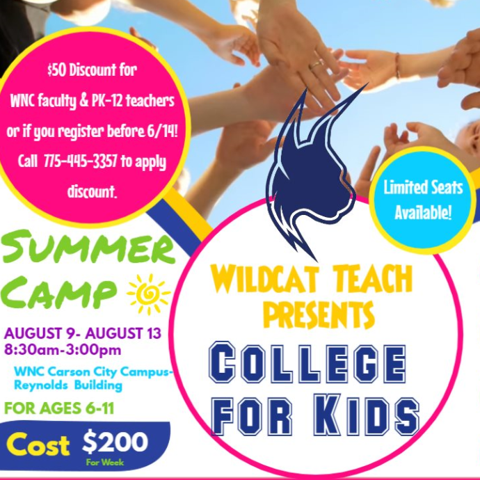 Register For College For Kids Camp By June 14 For Discount Western Nevada College